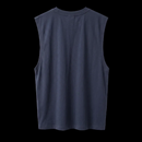 Camiseta sin mangas de color gris oscuro. Algodón 100%. Logo fang en el corazón, color hueso.