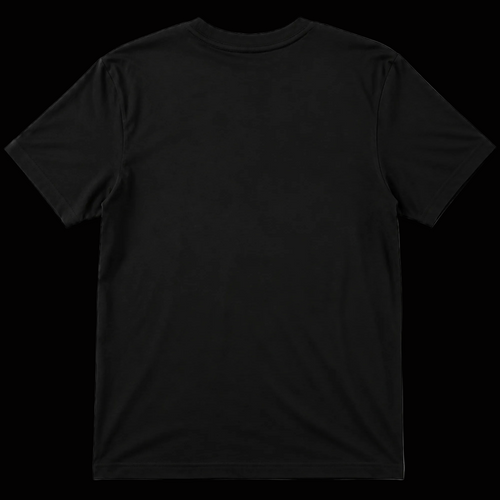 camiseta sello de fang syndicate, 180gsm, algodón 100%, corte regular, parte trasera, sobre fondo negro
