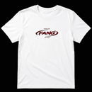 camiseta sello en blanco, parte frontal, logo oval en el pecho, color rojo/sangre, corte regular, 100% algodón costa este valencia