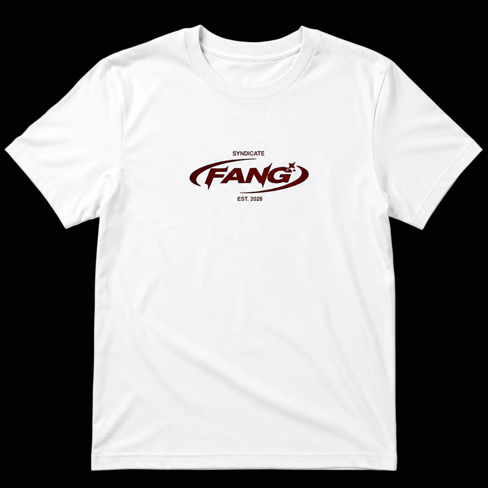 camiseta sello en blanco, parte frontal, logo oval en el pecho, color rojo/sangre, corte regular, 100% algodón costa este valencia